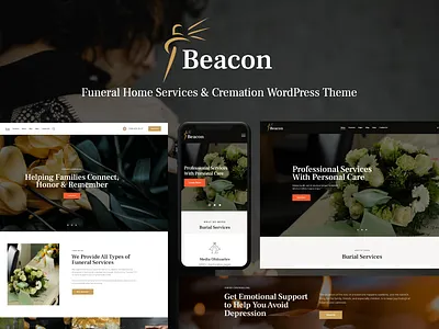 Beacon | Funeral Home Services & Cremation Parlor WordPress Them blog design illustration logo web design webdesign wordpress wordpress design wordpress theme wordpress themes