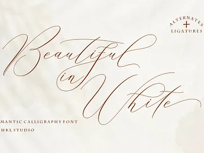 Beautiful in White branding design font graphic design illustration invitations lettering typography wedding