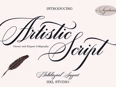Artistic Script branding calligraphy design elegant font graphic design invitations lettering typography wedding