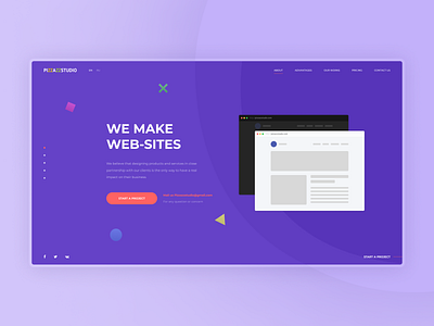 PizzazzStudio - Creative Web Studio Landing Page agency clean color corporate design interface landing landingpage minimal portfolio studio ui ux web web design web site
