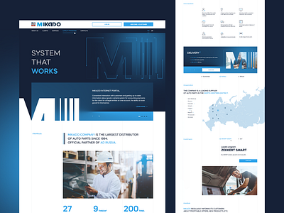 MIKADO | Distributor of auto parts advantages auto parts branding design figma graphic design homepage logo main page ui ux web