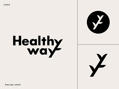 Healty way shop branding eco ecology forest health identity logo logotype massage natural path plant relax retrit symbol typograh way wellness yoga