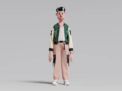 Streetwear 3d artist blender3d character design digital fashion fashion hypebeast illustration outfit streetwear