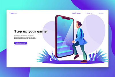 Step up - Banner & Landing Page app banner branding development html icon illustration landing landing page process stepup technology ui ui design ux ux design web development web maintance webapp website