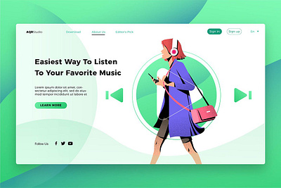 Easy Music - Banner & Landing Page app banner branding development html icon illustration landing landing page music process technology ui ui design ux ux design web development web maintance webapp website