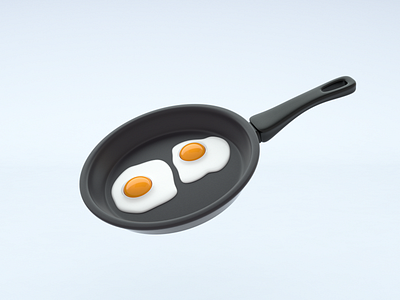 Kitchen Stuff 01 - Fried Eggs 3d 3d art 3d design 3drender blender c4d cinema 4d colors design graphic design illustration mograph motion design motion graphics render