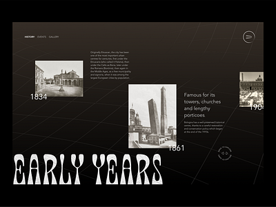 Art Gallery - Fluid Timeline art art gallery dark dark theme dark ui design exploration fluid gallery history layout minimal minimalistic modern timeline ui uidesign ux