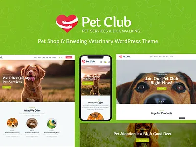 Pets Club - Pet Shop & Breeding Veterinary WordPress Theme blog design illustration logo web design webdesign wordpress wordpress design wordpress theme wordpress themes