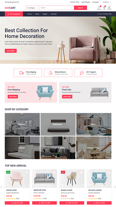 RafCart - Multipurpose eCommerce Bootstrap5 HTML Template furniture