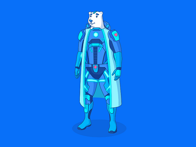 Dr. Umka ai animal artwork bear character cyber design doc doctor future futuristic health illustration light medic modern style
