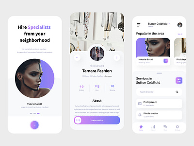 Hiring Professionals App UI app application design gradient mobile ui