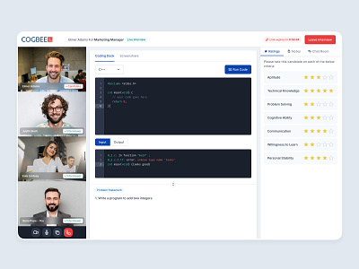 COGBEE- Live Interview ai branding interface design live interview product design ui user center design user experience design visual design