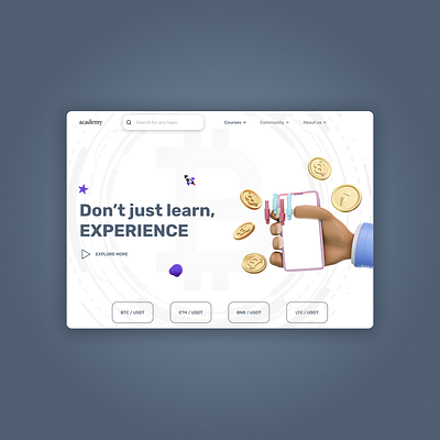 Crypto academy design ui uiux ux web