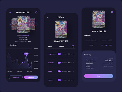 TCG Cards Market App UI app application design mobile ui