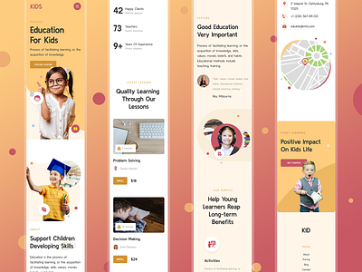 Kid Education Landing Page app design design photoshop drawing education graphic design illustration kids kids education logo ui uiux ux web ui website