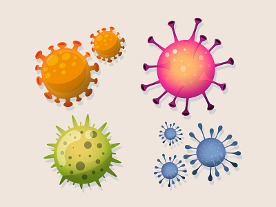 Flat Virus Collection corona cough covid19 dangerous deltacron fever flat health illnes infection pandemic prevention quarantine virus