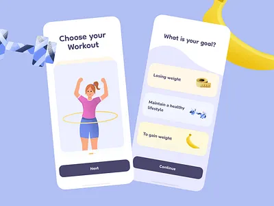 Fitness app design app application diet app fitness health app illustrations ios mobile mobile app screens ui ui app ui design ux