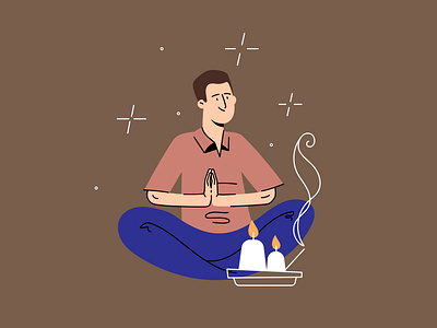 Meditation flat illustration for UX/UI design draw flat illustration illustration man meditation minimal mobile app ui ux vector