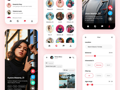 Dating Mobile App UI Kit app app ui dating app design graphic design ui ux