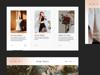 BeautyStories - Fashion Portfolio Template artdirection beauty blog clean editorial fashion interface minimal portfolio stories template ui userinterfacedesign ux web webdesign