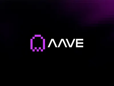 Aave - Logo Redesign aave blockchain branding chain crypto design digital ghost logo pixel resedign software startup swap token typography ui ux vector