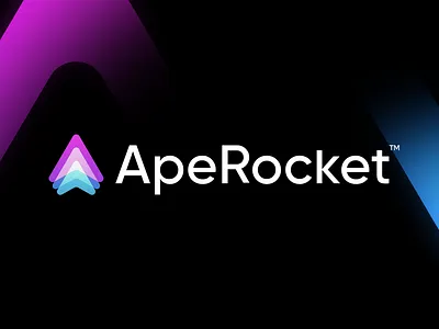 ApeRocket - Logo Design blockchain branding chain crypto dao defi design logo mascot nft redesign rocket swap token triangle typography ui ux vector yield