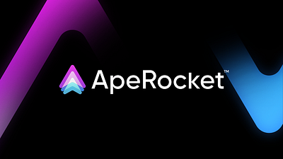 ApeRocket - Logo Design blockchain branding chain crypto dao defi design logo mascot nft redesign rocket swap token triangle typography ui ux vector yield