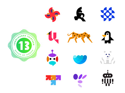 Logolounge 13 abstract animal bold branding cryptocurrency design geometric logo logodesign logolounge 13 modern penguin polar bear robot technology