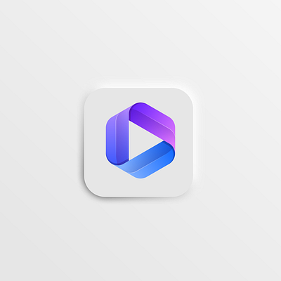 Hexagonal Play Icon Logo app brand branding colorful design icon identity illustration logo play purple simple triangle ui vector