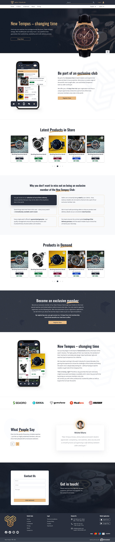 Luxury watches marketplace figma uiux web app web design