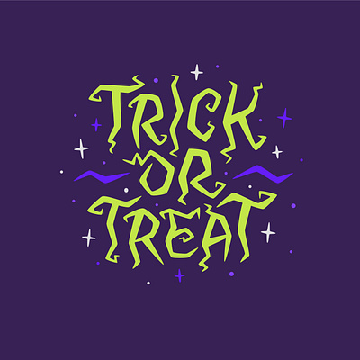 Trick or treat lettering design graphic design illustration lettering letters typography vector