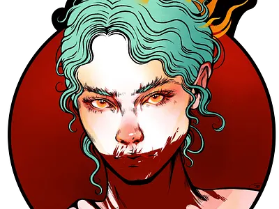 🍖 le cannibale blood character design horro illustration illustrator procreate