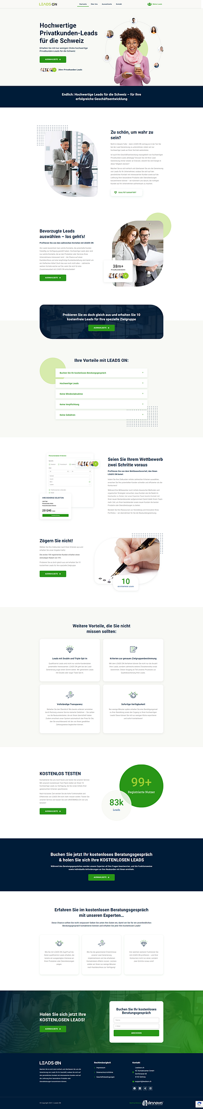 Leads generation website presentation website saas website web design