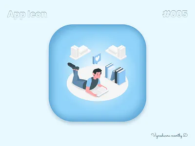 App Icon - #005 005 appicon book bookapp bookapplication bookreadingapp dailyui icon mobileappicon mobileicon ui uiux ux