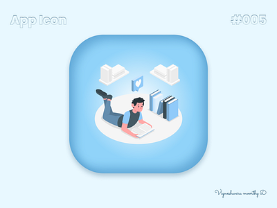 App Icon - #005 005 appicon book bookapp bookapplication bookreadingapp dailyui icon mobileappicon mobileicon ui uiux ux