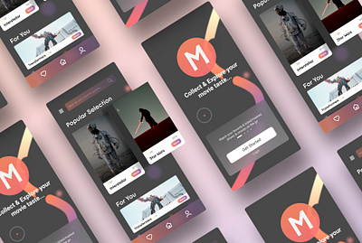 Concept Movie App - Colorful Design app branding cinema clean color daily design film fresh inspiration movie new rainbow screen screen design simple ui ux