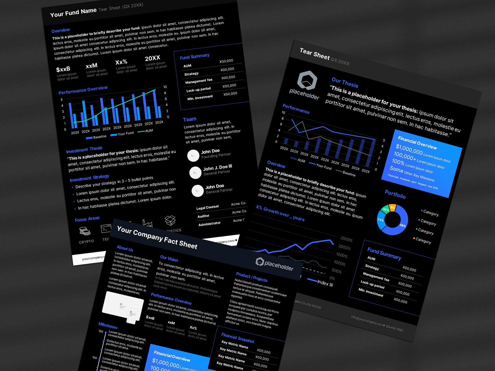 Tear Sheet / Factsheet Templates Bundle by VIP Graphics on Dribbble