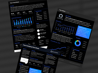 Tear Sheet / Factsheet Templates Bundle clean dark executive summary factsheet minimalist mockup one page one pager pitch deck powerpoint ppt ppt template presentation presentation design presentations shadow tear sheet teaser template venture capital