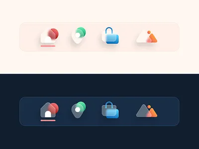 Glassmorphism Tab Bar Concept 3d android app apple bottom design explore frosted glass glassmorphism ios landing page menu minimal mobile nav navigation tab ui uiux