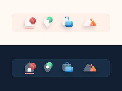 Glassmorphism Tab Bar Concept 3d android app apple bottom design explore frosted glass glassmorphism ios landing page menu minimal mobile nav navigation tab ui uiux