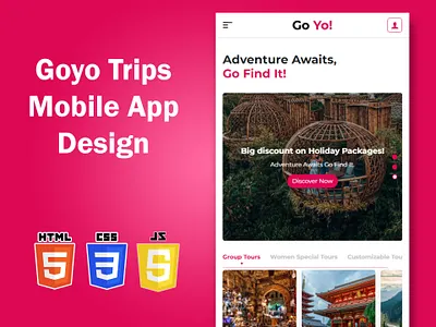 Mobile App Design for Travel Agency Site app app design css html javascript mobile app mobile app design responsive web design