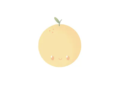 orange cute fruit illustration orange procreate