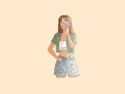 selfie illustration phone procreate selfie