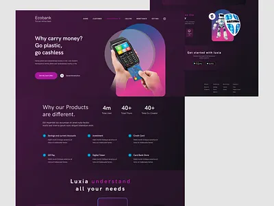 bank Landing page design #37 bank bank card banking banking app card credit crypto debit finance app financial technology futuristic investment landing page mastercard mobile banking money online banking payment visa web ui design
