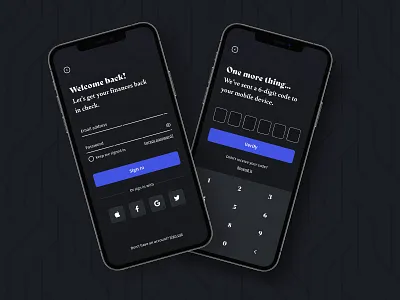 Sign In Experience adobe xd auth authentication finance mobile mobile design sign in two factor ui design