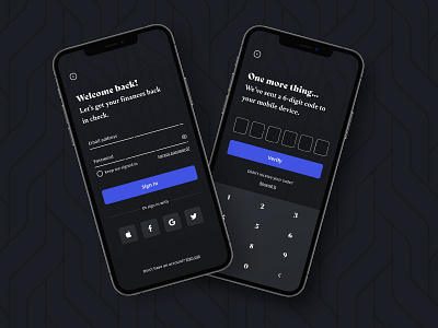 Sign In Experience adobe xd auth authentication finance mobile mobile design sign in two factor ui design