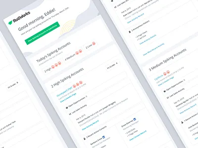 RollWorks Sales Insights For Salesforce advertising b2b dashboard data design desktop email product design sales salesforce settings tables ui visual design widget