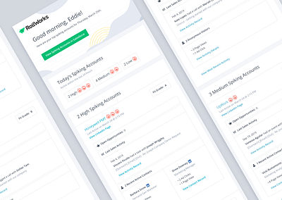 RollWorks Sales Insights For Salesforce advertising b2b dashboard data design desktop email product design sales salesforce settings tables ui visual design widget