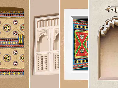 Doors and windows design door heritage illustrator old windows