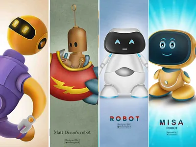 Robots 3d drawing graphic design ill illustrator robots